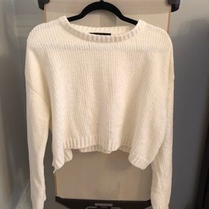 Cropped white sweater